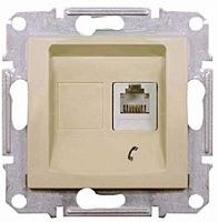 Розетка телефонная без рамки Schneider Electric Sedna 1-м. RJ11 бежевый картинка